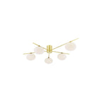 JAS5435 Jasper 5 Light Semi-Flush Satin Gold and Opal Glass