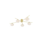 JAS5435 Jasper 5 Light Semi-Flush Satin Gold and Opal Glass