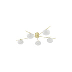 JAS5435 Jasper 5 Light Semi-Flush Satin Gold and Opal Glass
