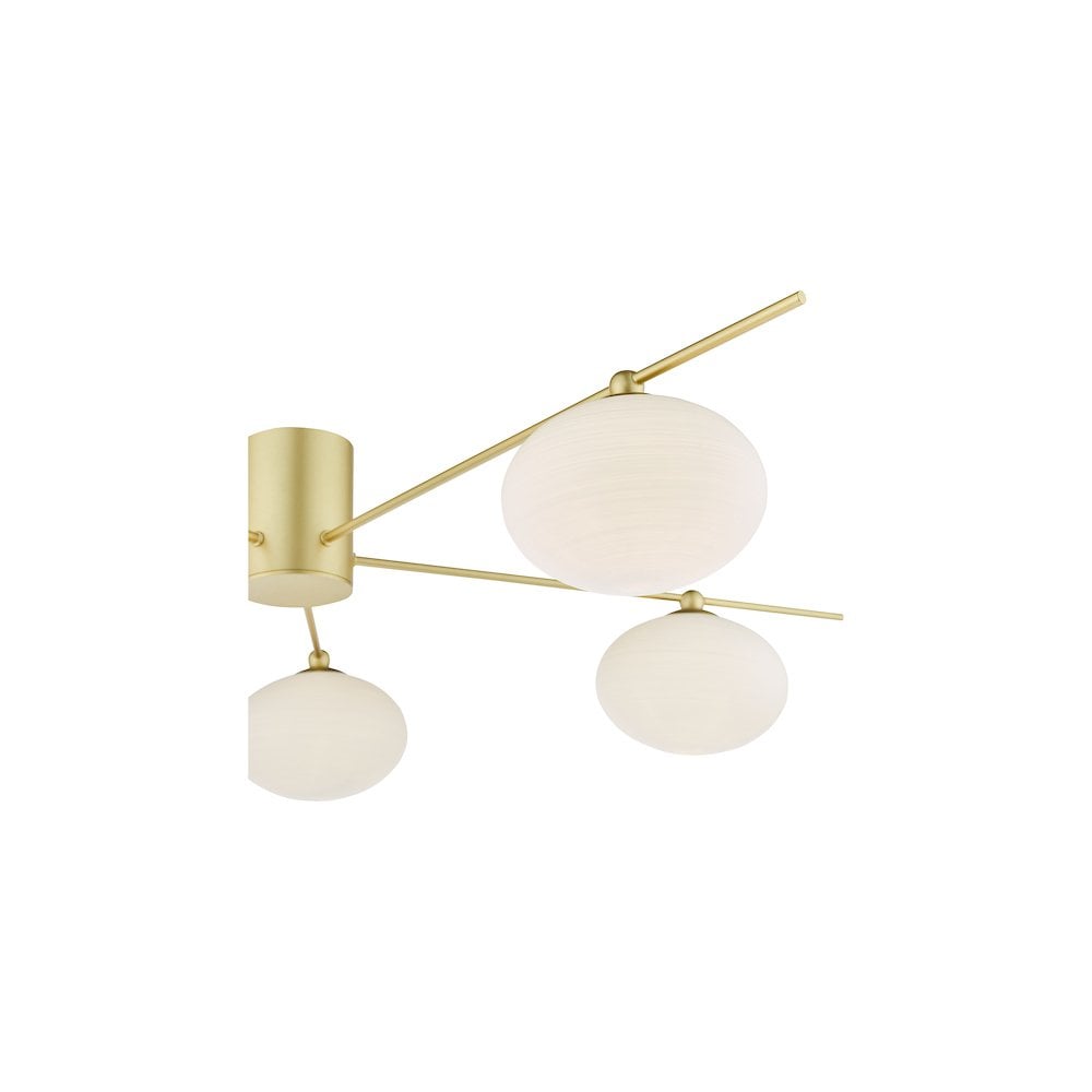 JAS5435 Jasper 5 Light Semi-Flush Satin Gold and Opal Glass