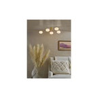 JAS5435 Jasper 5 Light Semi-Flush Satin Gold and Opal Glass