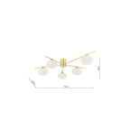 JAS5435 Jasper 5 Light Semi-Flush Satin Gold and Opal Glass