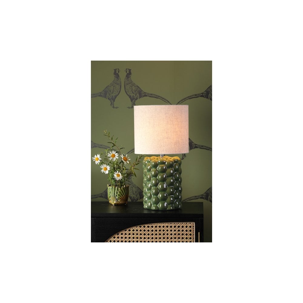 JAY4224 Jayden Table Lamp Green Reactive Glaze With Shade