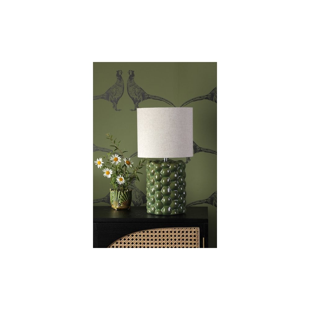 JAY4224 Jayden Table Lamp Green Reactive Glaze With Shade
