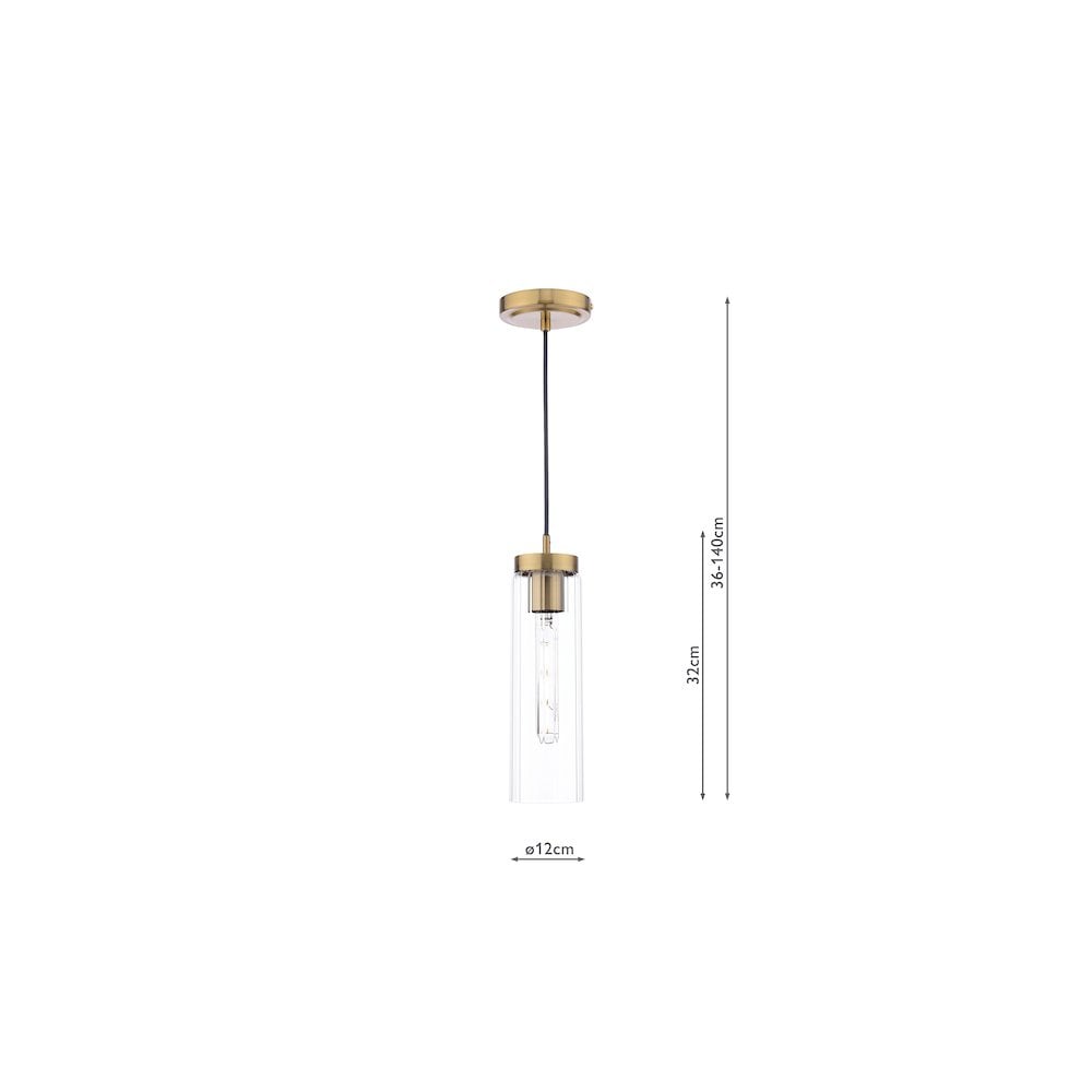 JOD0163 Jodelle Pendant Polished Bronze and Glass (S)