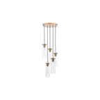 JOD0563 Jodelle 5 Light Cluster Pendant Polished Bronze and Glass