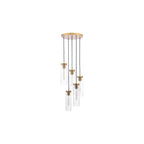 JOD0563 Jodelle 5 Light Cluster Pendant Polished Bronze and Glass