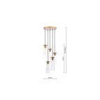 JOD0563 Jodelle 5 Light Cluster Pendant Polished Bronze and Glass