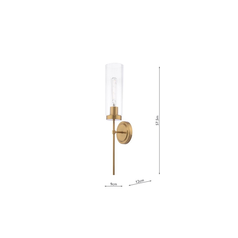 JOD0763 Jodelle Wall Light Polished Bronze and Glass