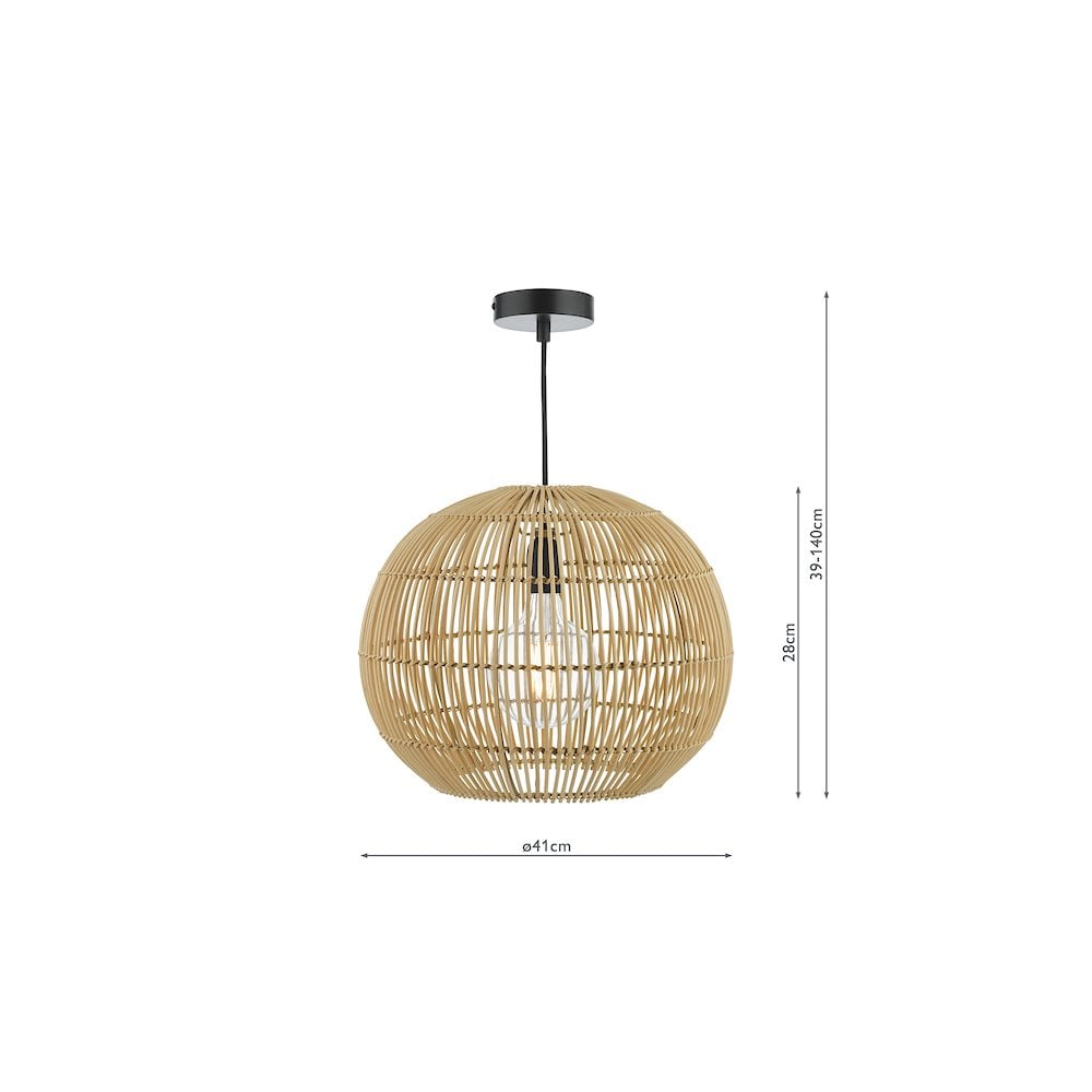 KES0129 Kesler Pendant Rattan