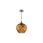 LEA0106 Leandra Pendant Tortoiseshell Glass and Antique Brass