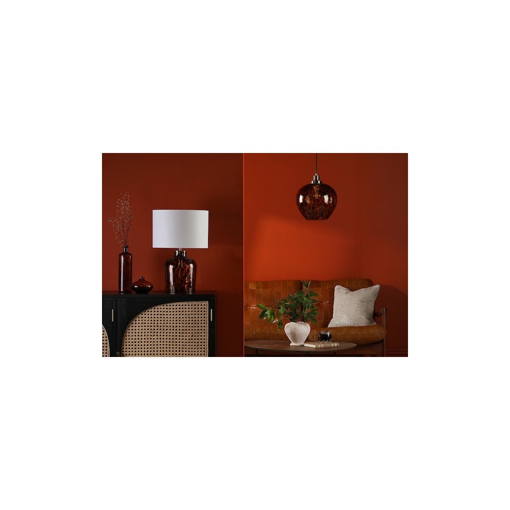 LEA0106 Leandra Pendant Tortoiseshell Glass and Antique Brass