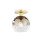 LYC0135 Lycia Semi-Flush Polished Gold and Gold Ombre Glass