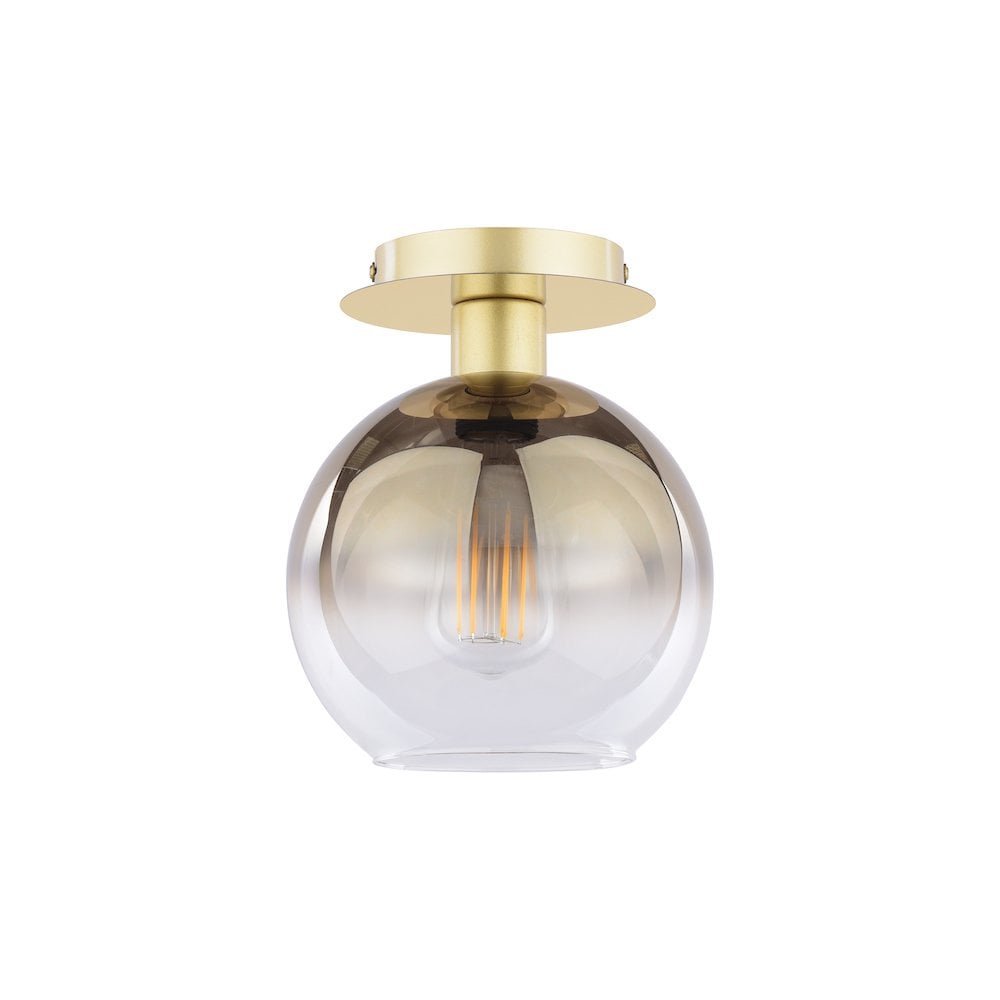 LYC0135 Lycia Semi-Flush Polished Gold and Gold Ombre Glass