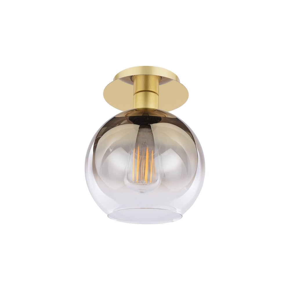 LYC0135 Lycia Semi-Flush Polished Gold and Gold Ombre Glass