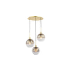 LYC8835 Lycia 3 Light Cluster Pendant Polished Gold and Gold Ombre Glass