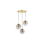 LYC8835 Lycia 3 Light Cluster Pendant Polished Gold and Gold Ombre Glass