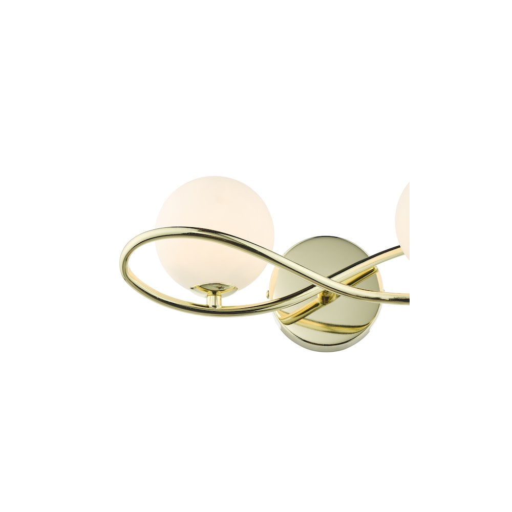 LYS0935 Lysandra 2 Light Wall Light Polished Gold and Opal Glass