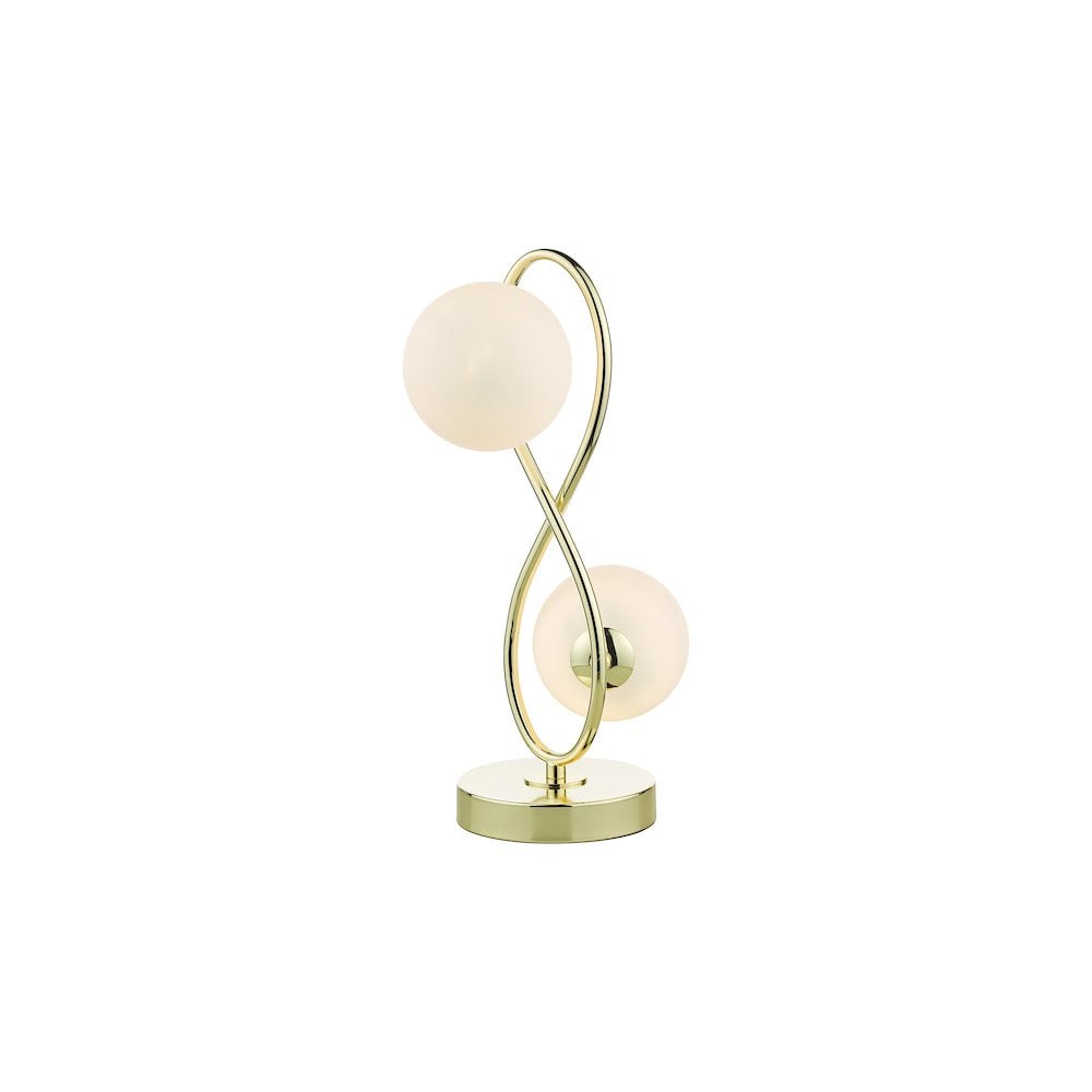 LYS4235 Lysandra 2 Light Table Lamp Polished Gold and Opal Glass