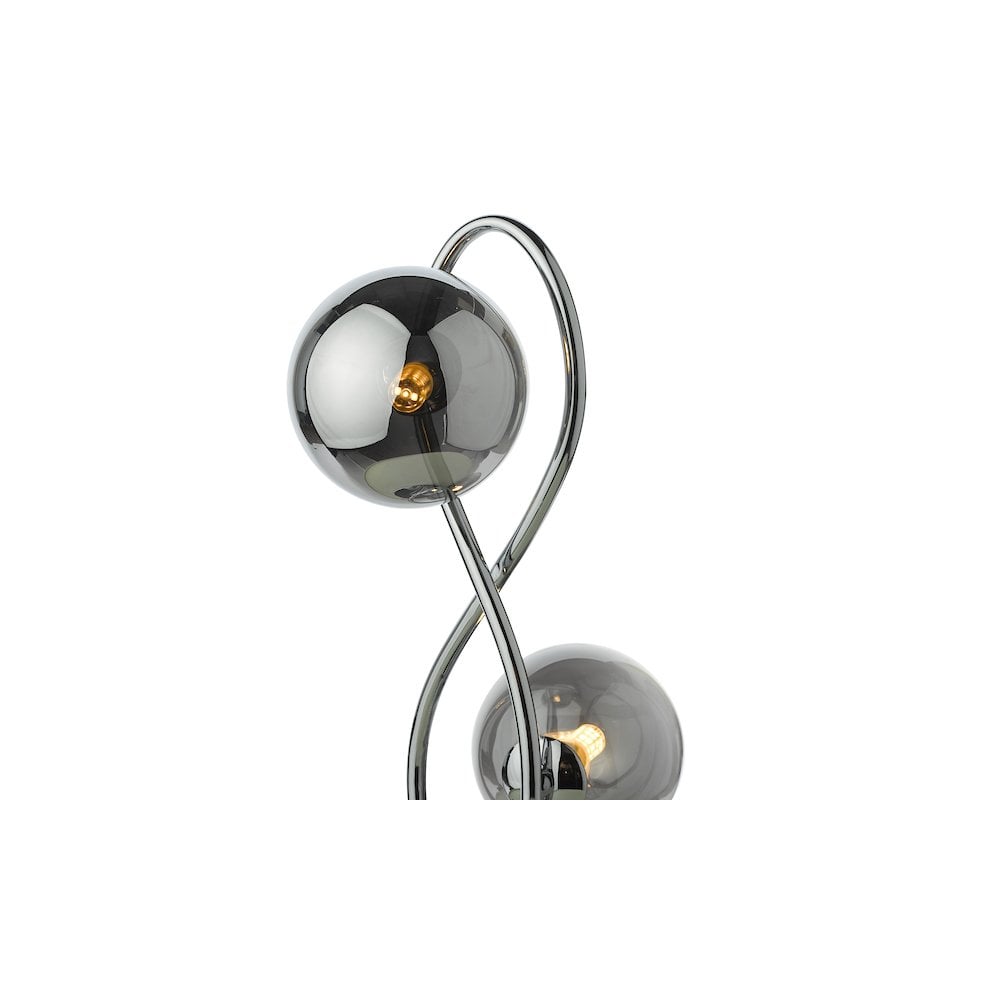 LYS4250 Lysandra 2 Light Table Lamp Polished Chrome and Smoked Glass