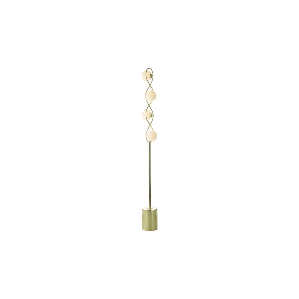 Lysandra 4 Light Floor  Lamp Polished Gold and Opal Glass