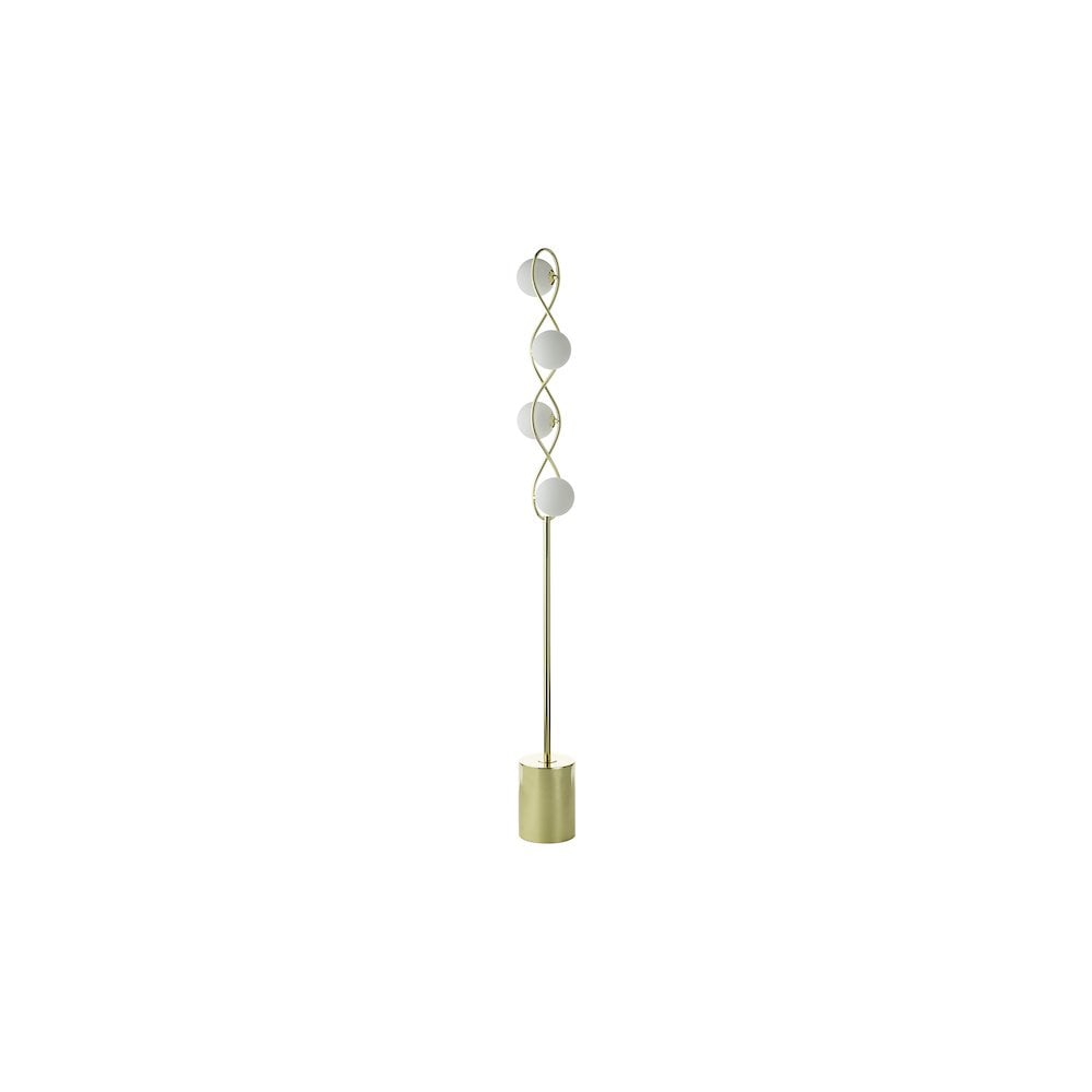 Lysandra 4 Light Floor  Lamp Polished Gold and Opal Glass