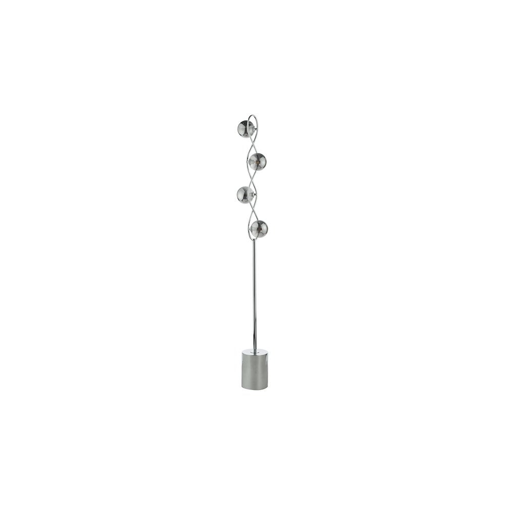 LYS4950 Lysandra 4 Light Floor Lamp Polished Chrome and Smoked Glass
