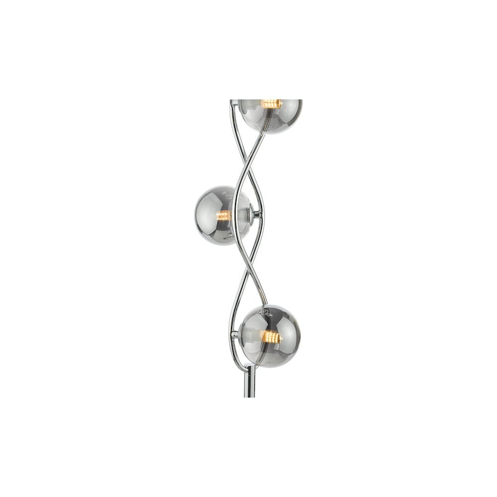 LYS4950 Lysandra 4 Light Floor Lamp Polished Chrome and Smoked Glass