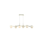 LYS6235 Lysandra 6 Light Bar Pendant Polished Gold and Opal Glass