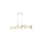 LYS6235 Lysandra 6 Light Bar Pendant Polished Gold and Opal Glass