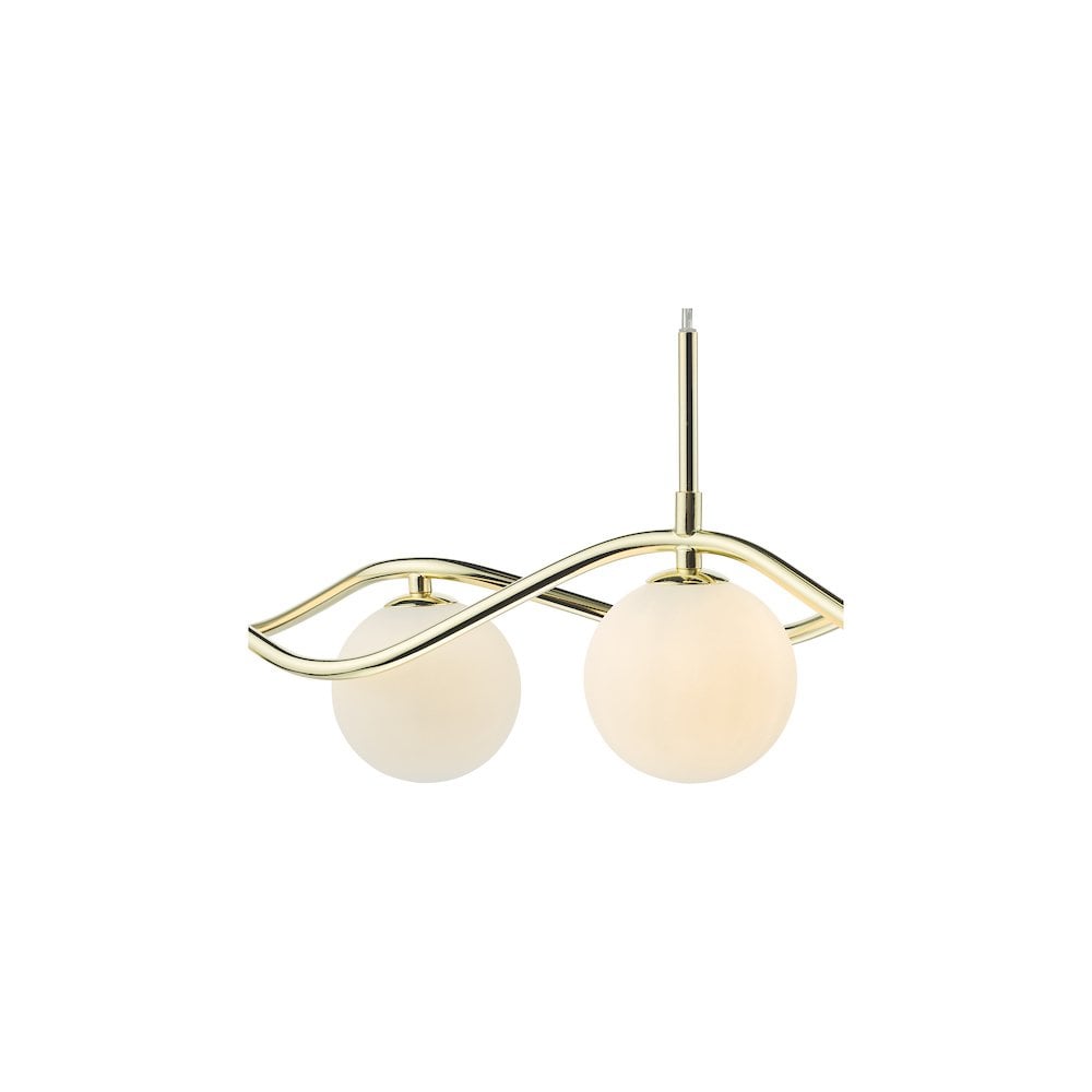 LYS6235 Lysandra 6 Light Bar Pendant Polished Gold and Opal Glass