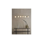 LYS6235 Lysandra 6 Light Bar Pendant Polished Gold and Opal Glass