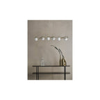 LYS6235 Lysandra 6 Light Bar Pendant Polished Gold and Opal Glass