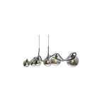 LYS6250 Lysandra 6 Light Bar Pendant Polished Chrome and Smoked Glass