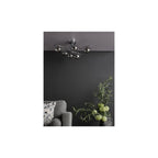 LYS6450 Lysandra 6 Light Semi-Flush Polished Chrome and Smoked Glass