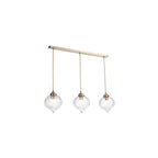 MYA0375 Mya 3 Light Bar Pendant Antique Brass and Glass