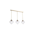 MYA0375 Mya 3 Light Bar Pendant Antique Brass and Glass