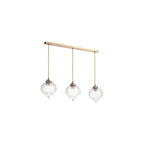 MYA0375 Mya 3 Light Bar Pendant Antique Brass and Glass