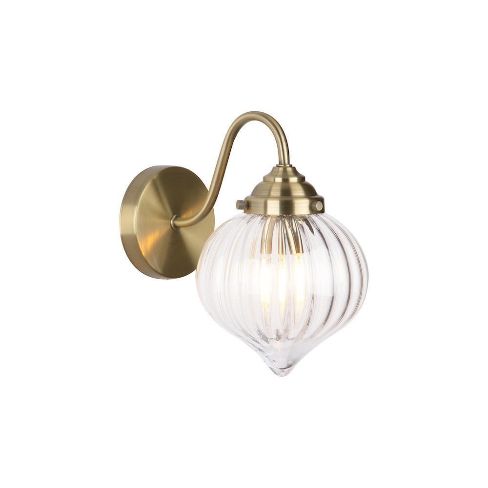 MYA0775 Mya Wall Light Antique Brass and Glass