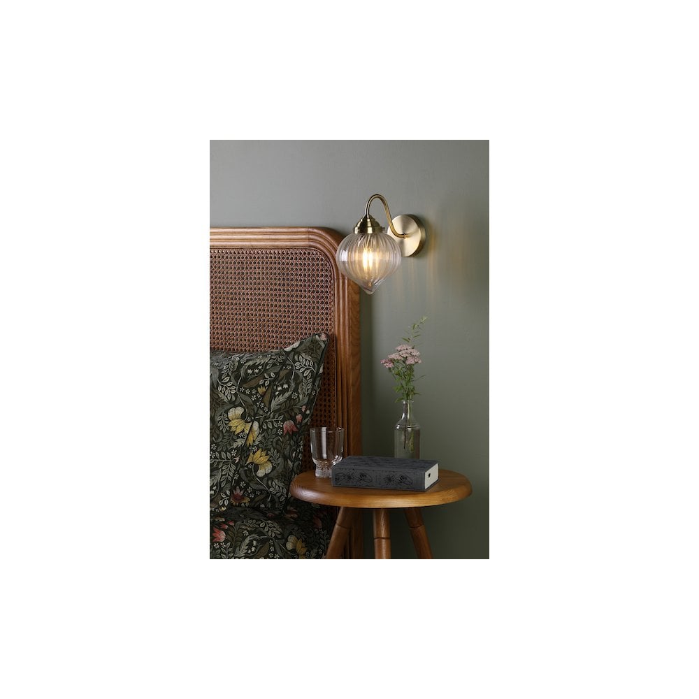 MYA0775 Mya Wall Light Antique Brass and Glass