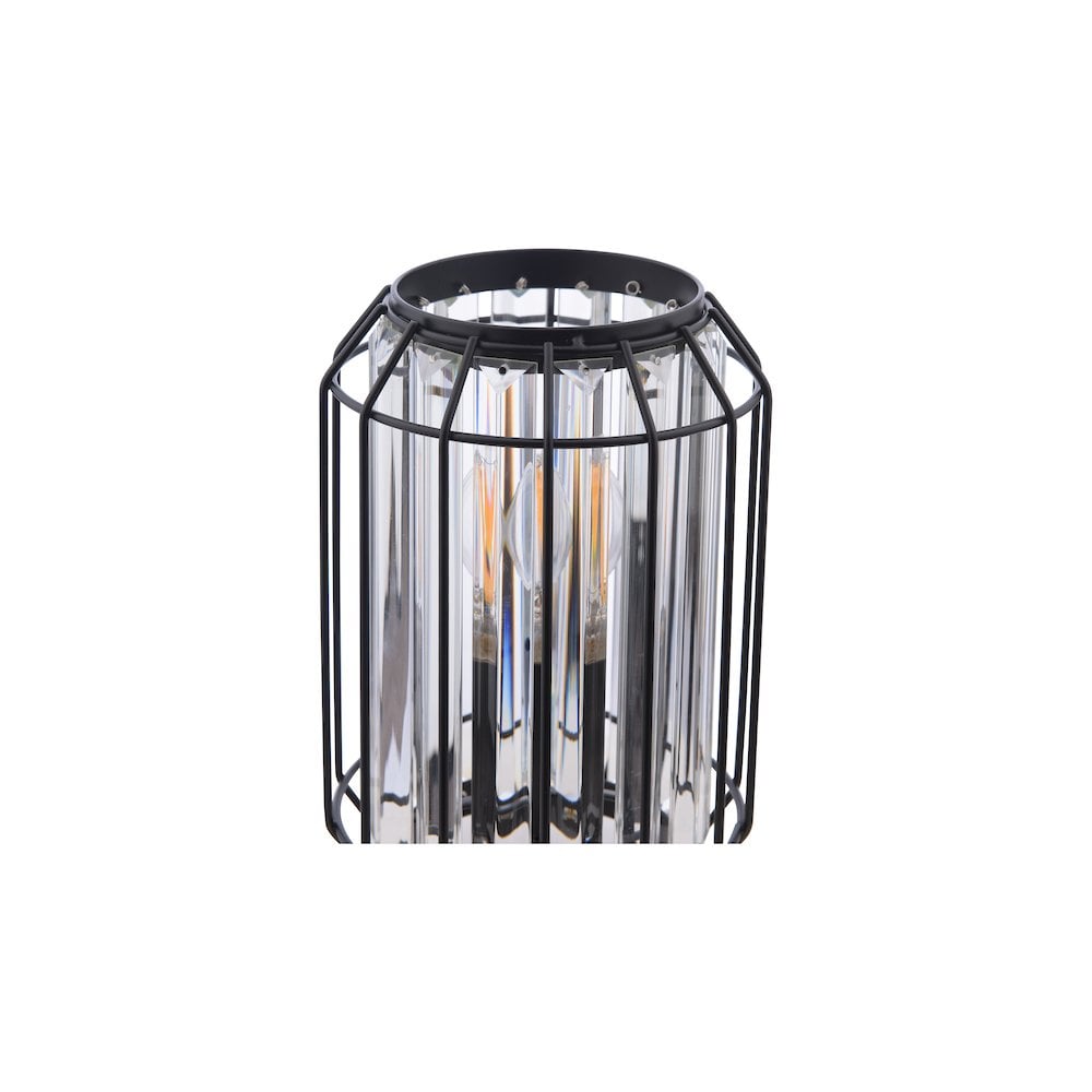 NAE4222 Naeva Table Lamp Matt Black and Crystal
