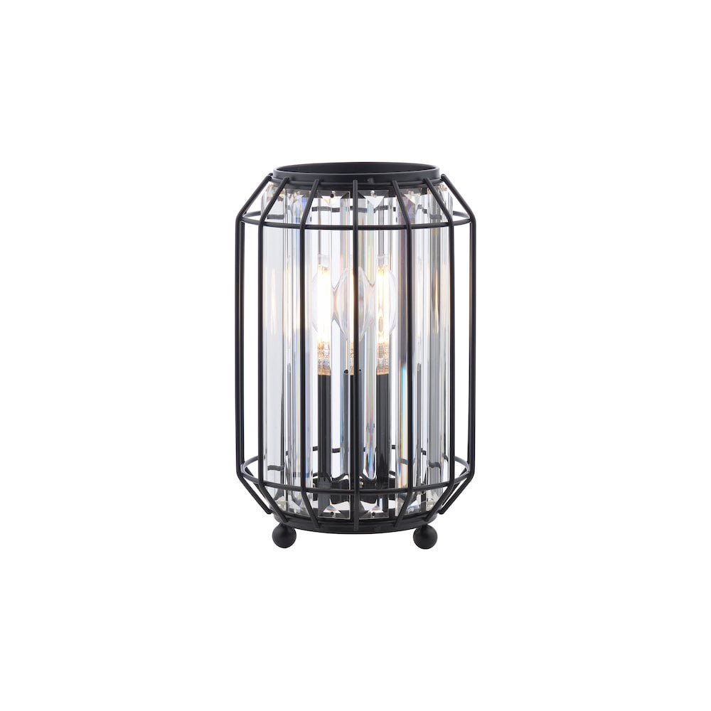 NAE4222 Naeva Table Lamp Matt Black and Crystal