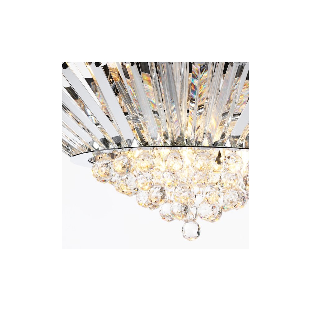 NIM1350 Nimbus 9 Light Chandelier Crystal and Polished Chrome