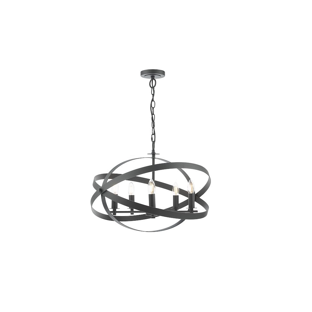 NIT0522 Nitya 5 Light Pendant Matt Black