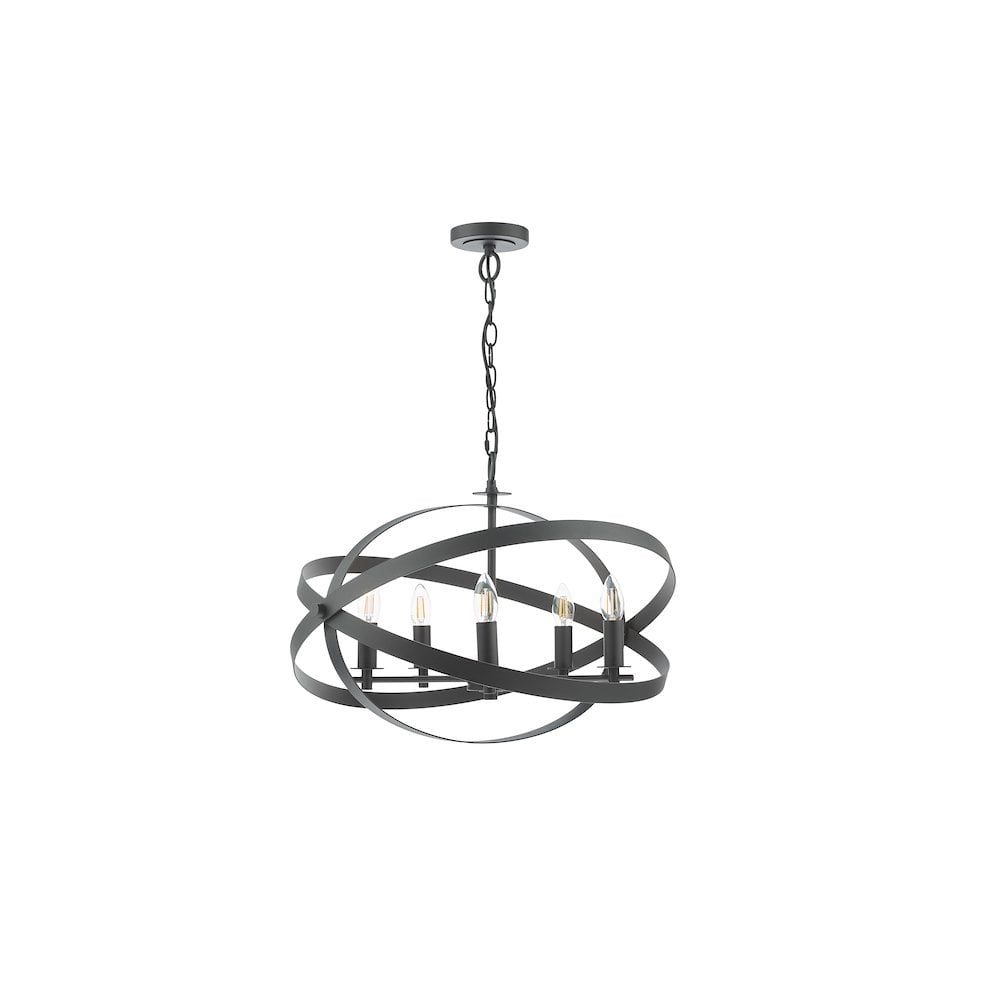 NIT0522 Nitya 5 Light Pendant Matt Black