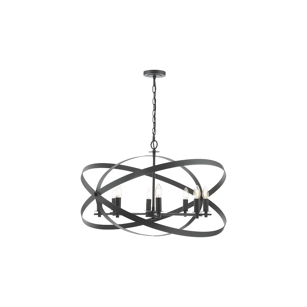 NIT0822 Nitya 8 Light Pendant Matt Black