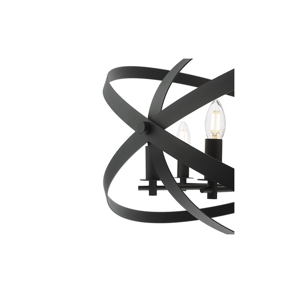 NIT0822 Nitya 8 Light Pendant Matt Black