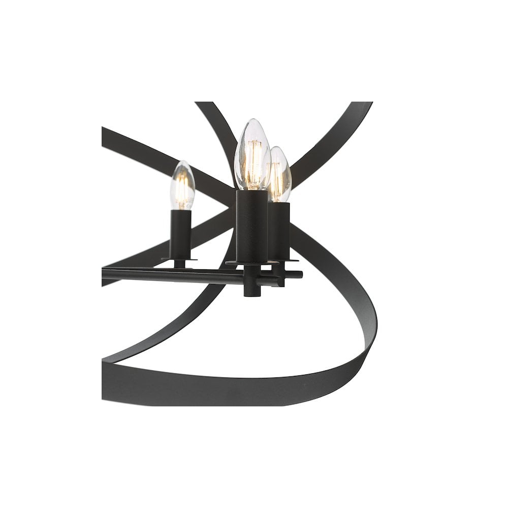NIT0822 Nitya 8 Light Pendant Matt Black