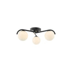 ORL5322 Orlena 3 Light Semi-Flush Matt Black and Opal Glass