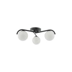ORL5322 Orlena 3 Light Semi-Flush Matt Black and Opal Glass